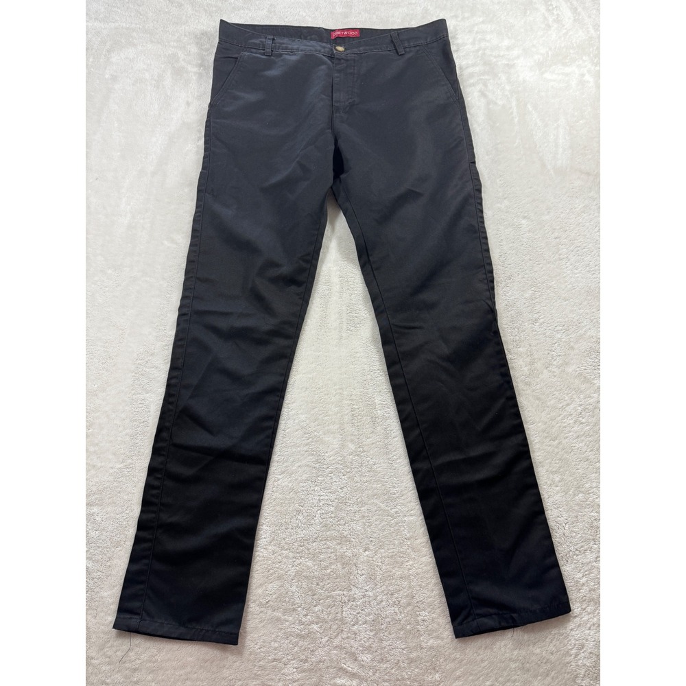 Driftwood Mens Straight Leg Solid Black Pants Unknown (L) Meas: 34x31.5